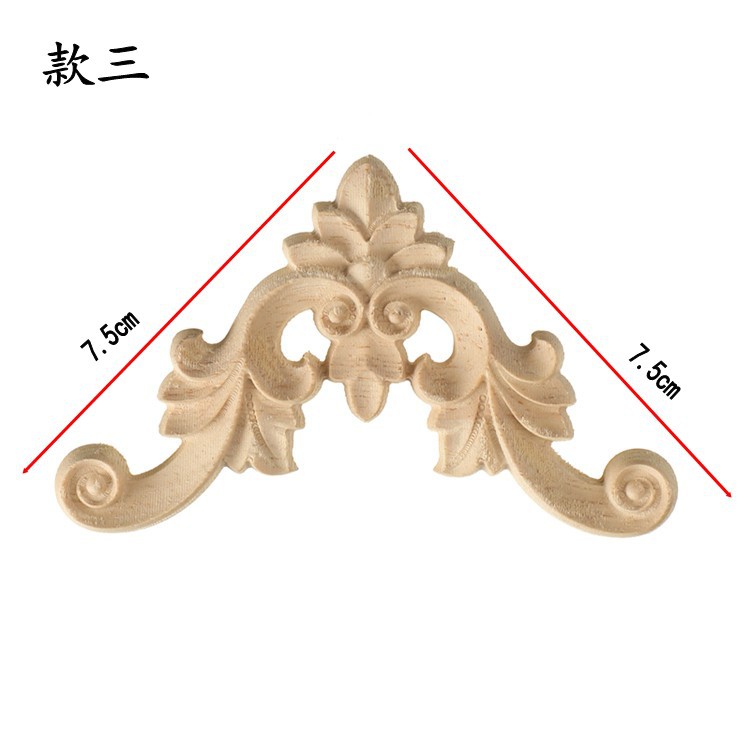 Dongyang Wood Decal Wood Carved Solid Wood Corner Flower European Style Home Decoration Small Decal Door Cabinet Bed Decorative Sticker