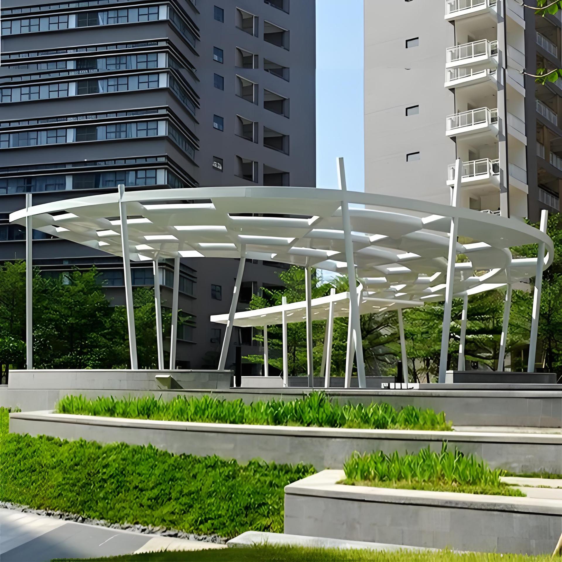 Manufacturer Produces Large Outdoor Art and Culture Stainless Steel Gallery Steel Structure Special-Shaped Pavilion Garden Landscape Promenade
