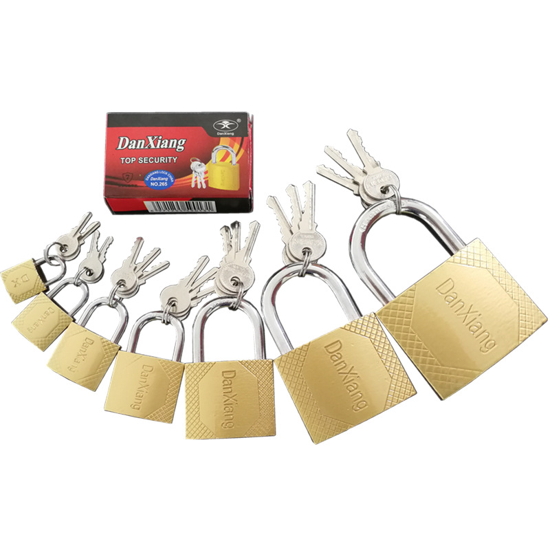 Pujiang One-Word Padlock Anti-Theft Unlock Single-Open Padlock Straight-Open Padlock Imitation Copper Lock Marble Lock Student Lock
