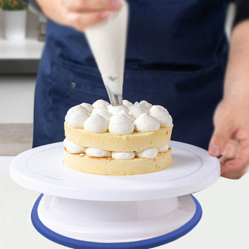 Cake turntable home modeling turntable with non-slip mounting table baking diy utensils PP plastic 11 inch turntable