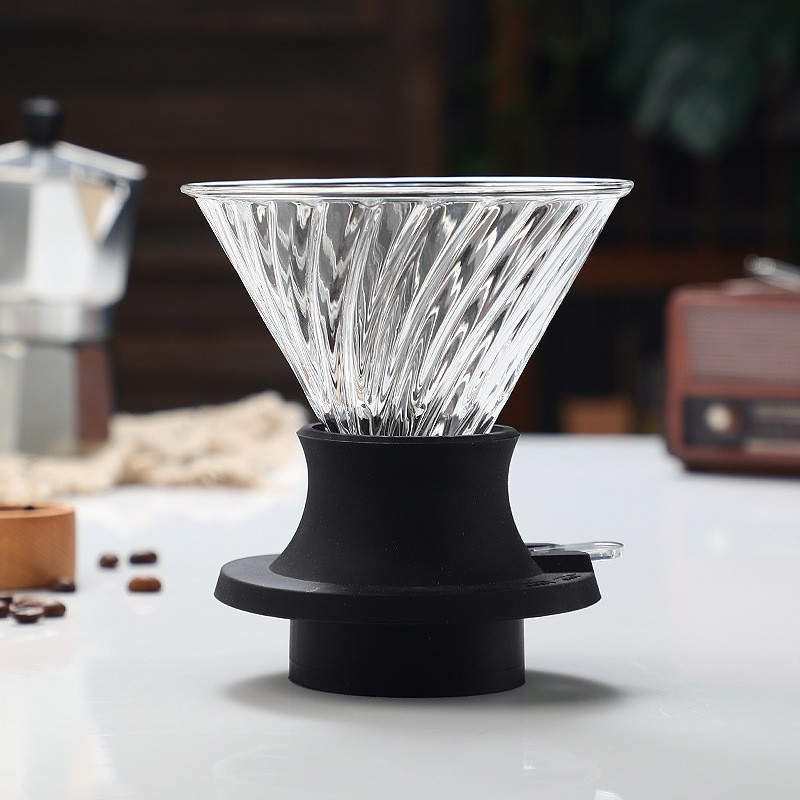 Customized Coffee Pot Filter Cup Smart Cup V60 Coffee Filter Cup Hand Brewed Coffee Set Glass Filter Cup Set