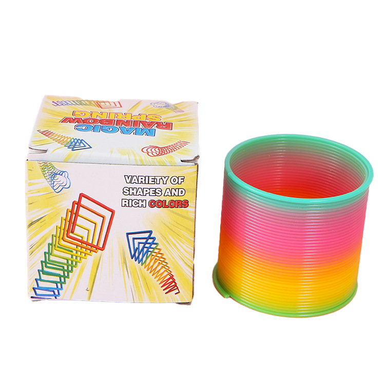 Medium Rainbow Circle 6.5*6 Kidsren's Colorful Small Spring Circle Magic Hula Circle Magic Baby Lantern Plastic