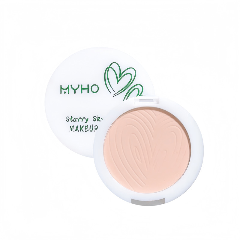 Myho Soft Focus Honey Powder Cake for Oily Skin, Oil Control, Makeup Touch-Up, Long-Lasting, Non-Removing Powder, Non-Stuck Powder, Brightening Highlighter Powder Cake