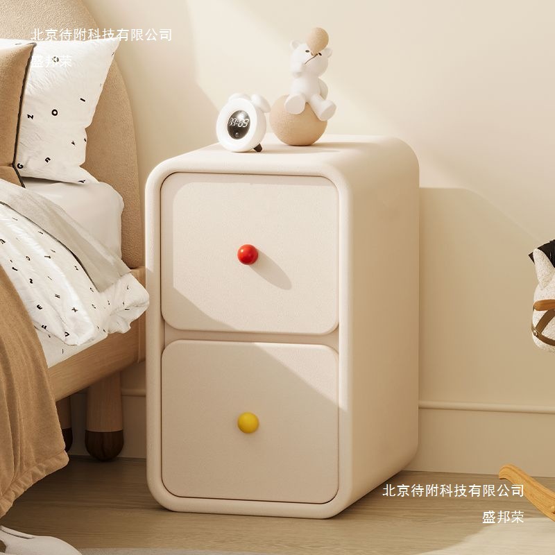 Новая прикроватная тумбочка для детей, кремовый стиль, массив дерева, мини, маленький узкий шкаф с двумя ящиками