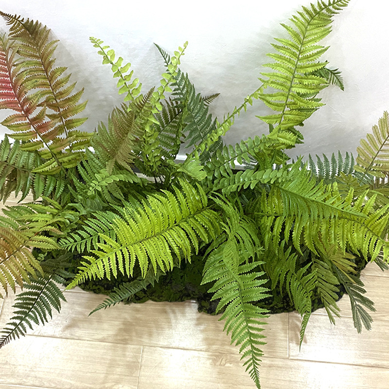 Simulated Green Plant Ornaments, Fern Landscaping Plant Wall Decoration, Bunch of Fern Grass, Artificial Plastic Grass, Simulated Fake Grass