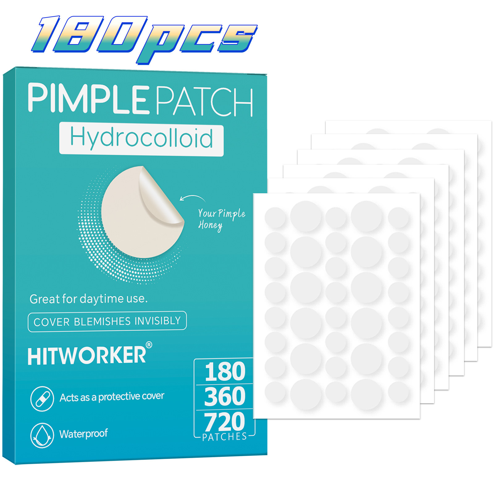 Cross-Border Wholesale 180/360/720Pcs Popular Transparent Acne and Scar Patches, Invisible and Breathable, in Stock
