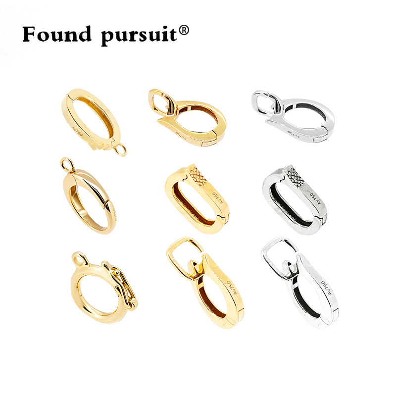 Чистое 18K золото пряжка универсальная пряжка Au750 ювелирные аксессуары DIY жемчужное ожерелье подвеска пряжка многофункциональная золотая пряжка