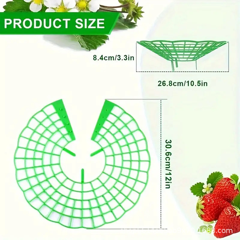 Green strawberry planting rack with 3 sturdy legs-PVC plant support cage, resistant to mildew and rot