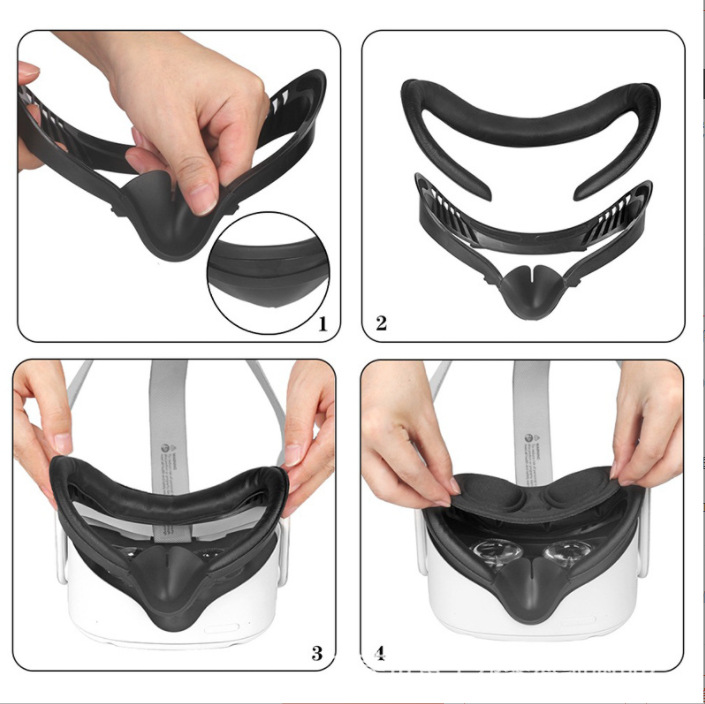 Suitable for Oculus quest2 VR sweat-proof breathable PU leather head pad head pad