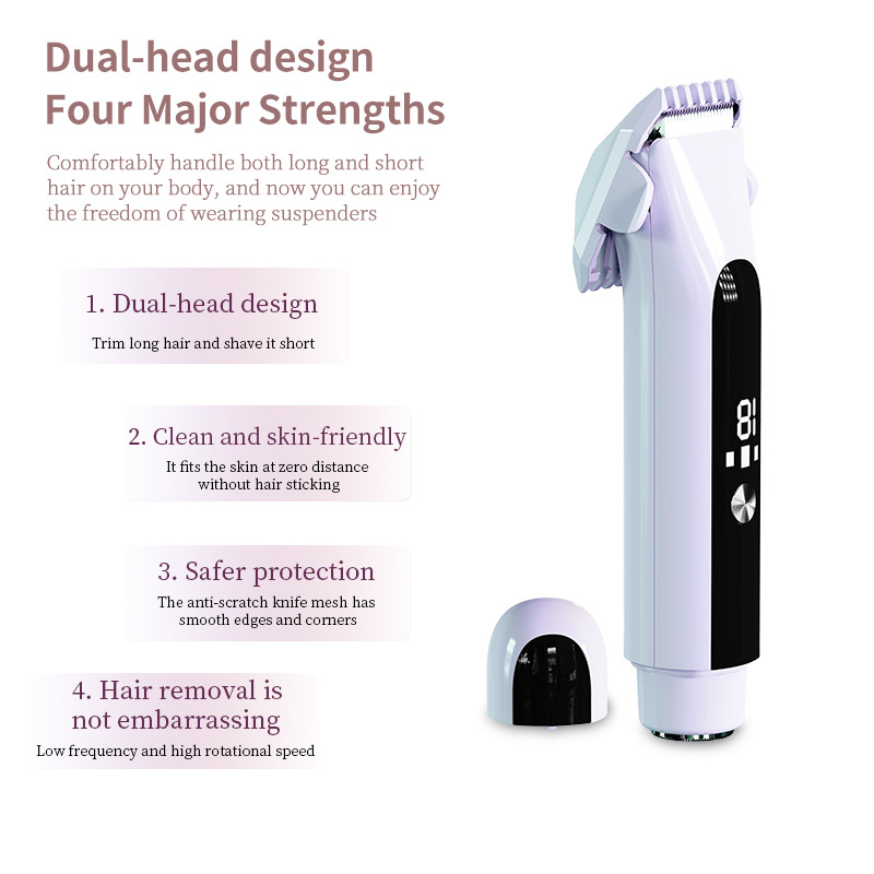 Cross-border hair removal instrument electric hair removal device for women's private parts female shaving device double head full body shaving device rechargeable shaver