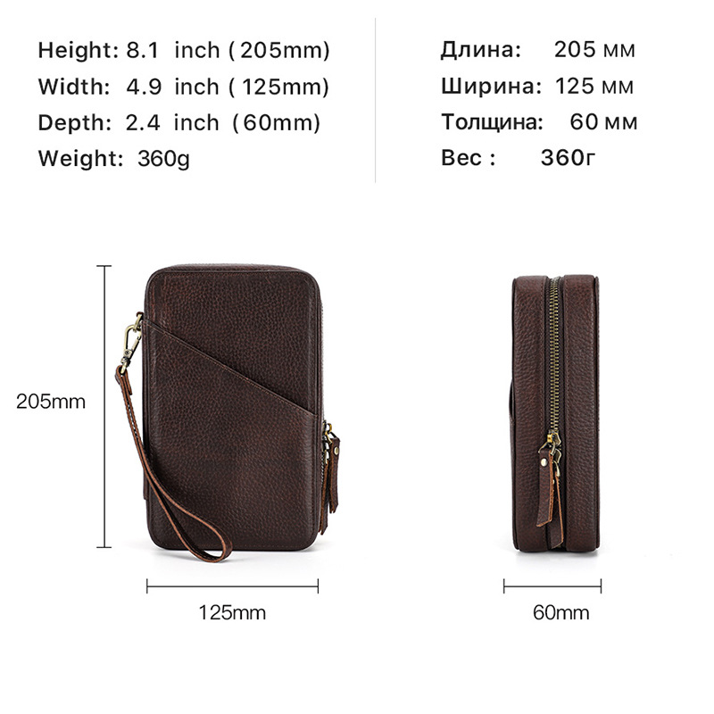 Suitable for Apple Data Cable Capacitive Pen Leather Storage Box Handmade Mobile Phone Accessories Zipper Storage Bag in stock