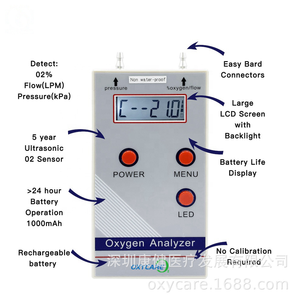 Ultrasonic Oxygen Detector Rp-01 Can Measure Concentration, Pressure, and Flow, Handheld, Accurate Detection, Portable