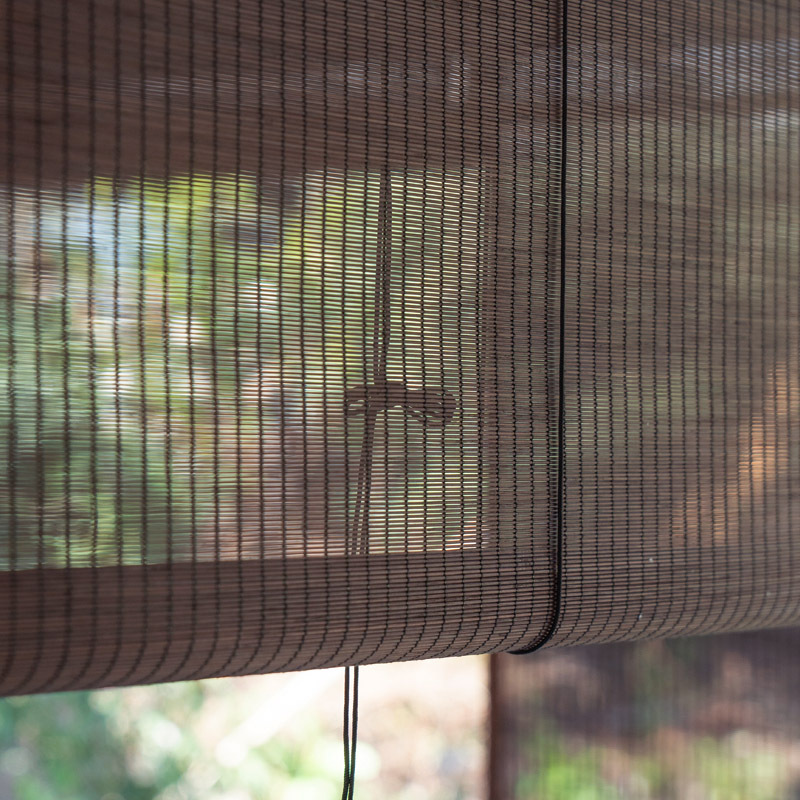 Уличные бамбуковые жалюзи, рулонные шторы, павильонные балконные солнцезащитные шторы, чайные комнаты, защита от солнца, бамбуковые шторы с лаком, водонепроницаемые рулонные бамбуковые шторы