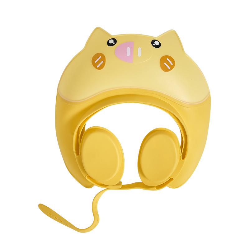 Pig cartoon ear protection children shower cap infant shampoo cap children Bath cap baby shampoo cap