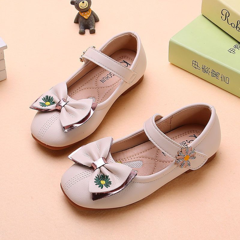 Children's Shoes Girls' Leather Shoes 2022 New Fashion Korean Style Baby British Style Soft Sole Medium and Large Children's Student Performance Shoes