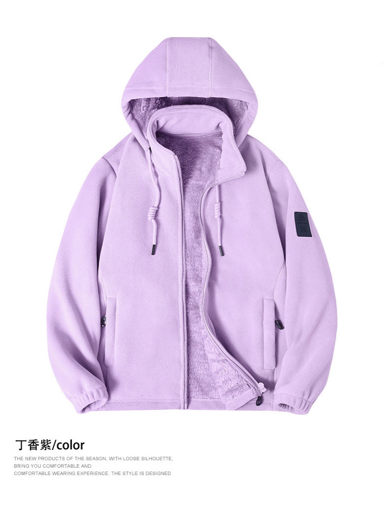 Double-Sided Polar Fleece Zipper Hooded Sweatshirt for Men 2025 Autumn and Winter New Style 380g Heavy Sweatshirt Men's Warm Jacket