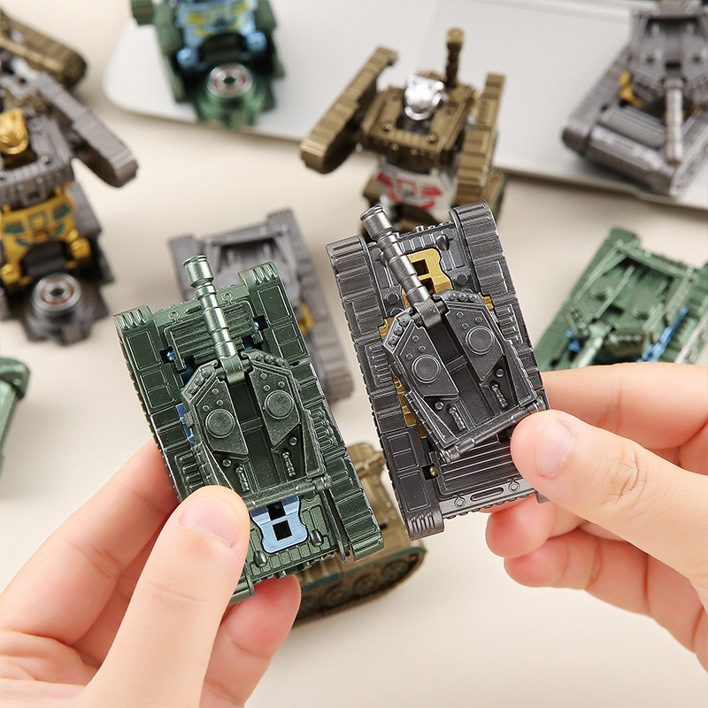 Children's Stress-Relief DIY Fidget Spinner Transforming Tank Car Finger Spinning Top Toy for Kids