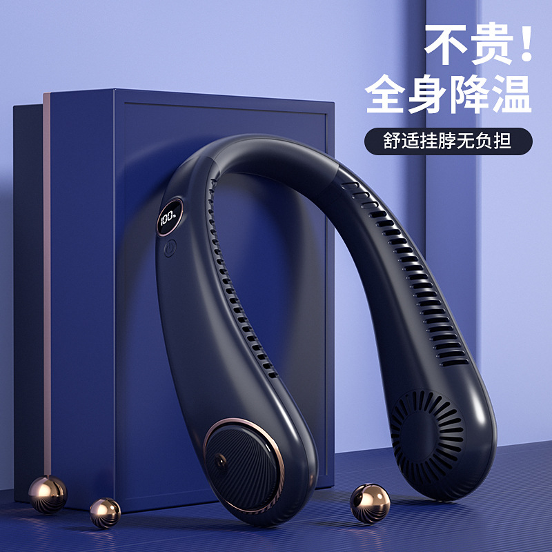 Портативный висячий мягкий резиновый вентилятор с жестким резиновым корпусом, большая емкость батареи, новый бесшумный дизайн