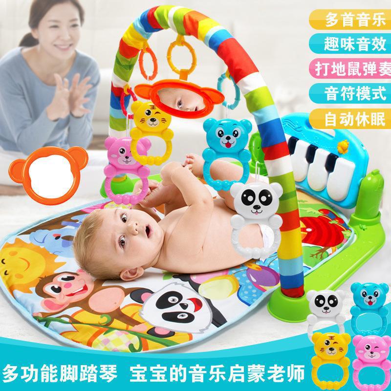 Multifunctional Piano Fitness Stand Manufacturer Direct Sales Cross-Border Wholesale Newborn Music Early Education Fitness Toy Game Mat