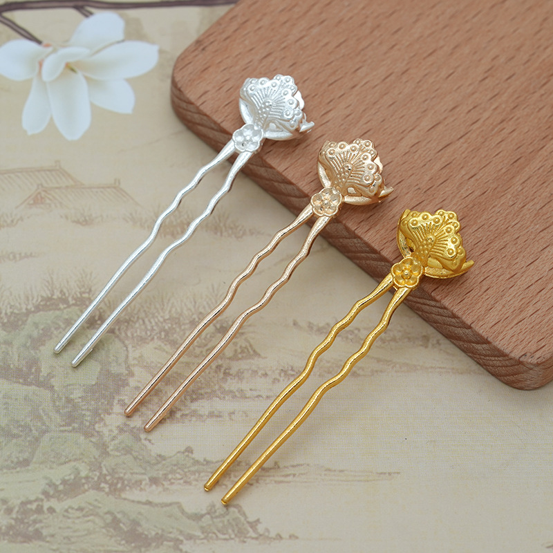 Электрофорез, высокая цветостойкость, DIY ювелирные аксессуары, антикварная свадебная заколка, аксессуары для веера, сплав, маленькая цветочная U-образная заколка