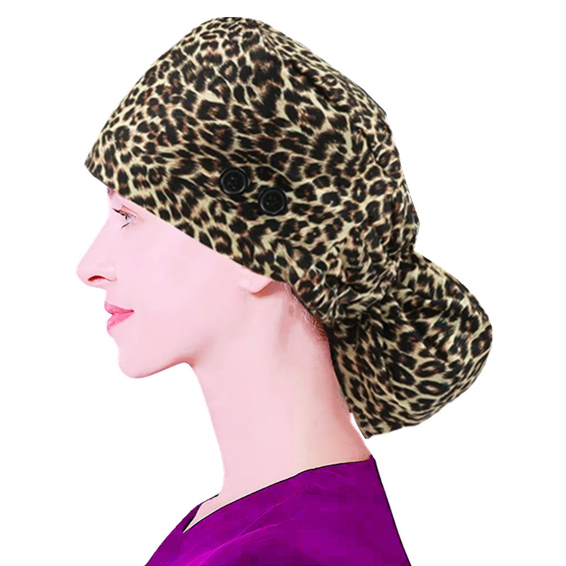 Cross-Border Custom-Made Nurse Beauty Salon Long Hair Cotton Work Hat Amazon Women's Bag Headscarf Chef Dental Back Tie Elastic