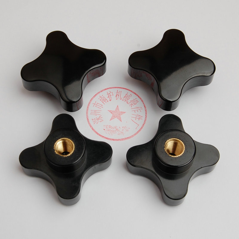 Пластиковая гайка, наружный диаметр 55/75, пятилучевая ручка, медная сердцевина, запирающая гайка без перфорации, слепое отверстие