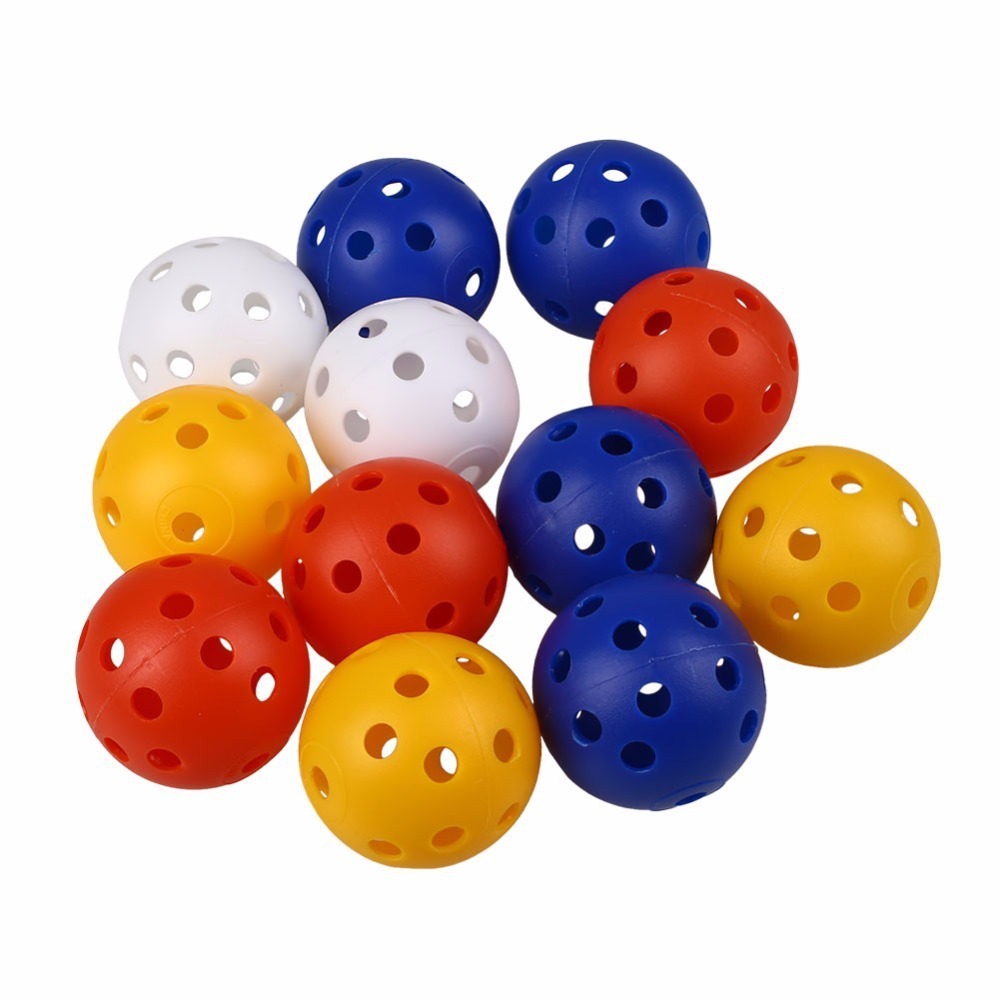 Dongguan factory processing 41mm plastic peak ball HDPE golf indoor hollow ball 26-hole practice hole ball