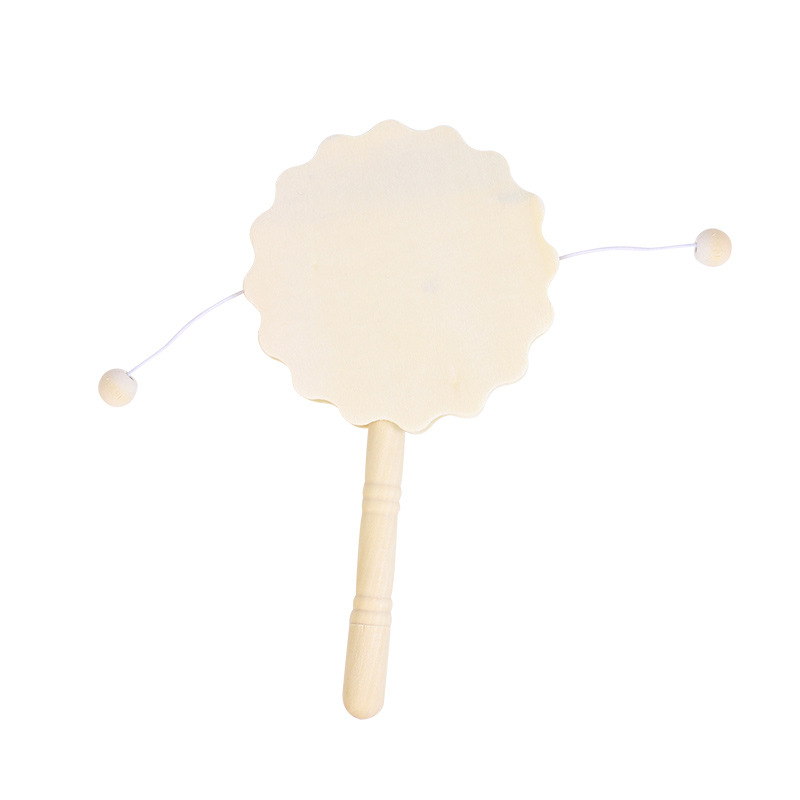 Factory Wholesale Painting Wooden Rattle Kindergarten DIY Handmade Graffiti Baby Wooden Team Building Toys