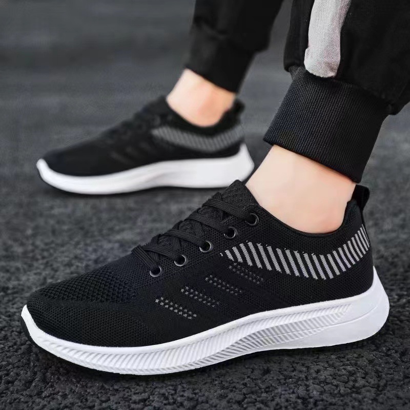2024 Four Seasons New Men's Flying Mesh sneaker Fashionable All-match Breathable Casual Shoes Comfortable Walking Shoes