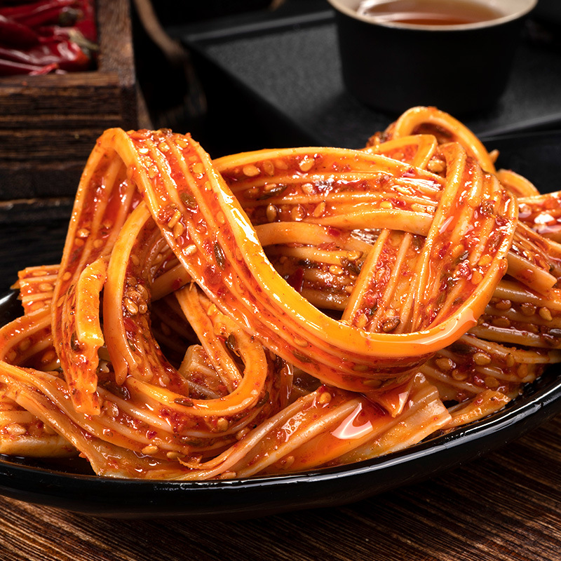 Spicy Vegetarian Beef Tendon with a Bean Flavor, Chewy and Crispy Spicy Vegetarian Beef Tendon, Hunan Specialty Leisure Snack