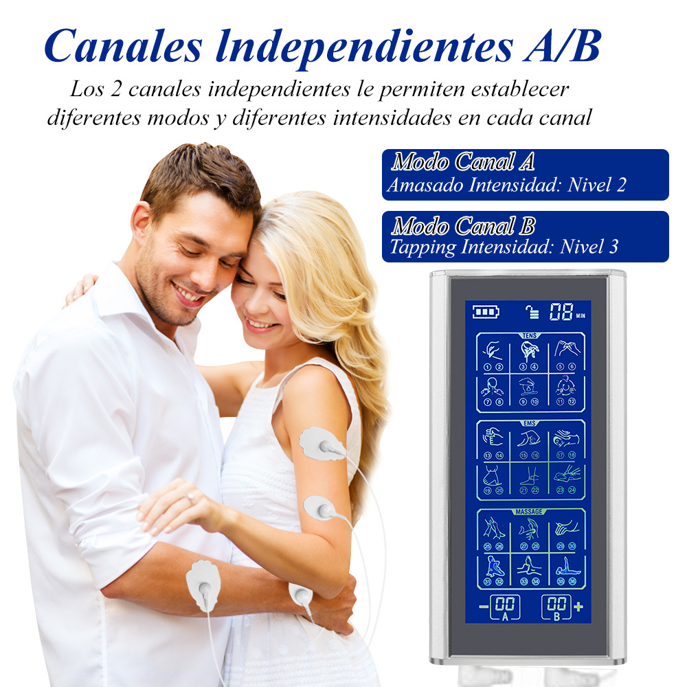 Новый Meike большой экран 36-режимный TENS физиотерапевтический прибор EMS три в одном импульсный меридианный массажер