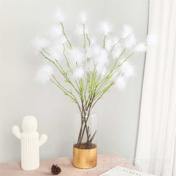 Scandinavian Home Decoration Simulated Single Branch Elegant Dandelion Fake Flower Living Room Home Decoration Simulated Hand-Held Bouquet
