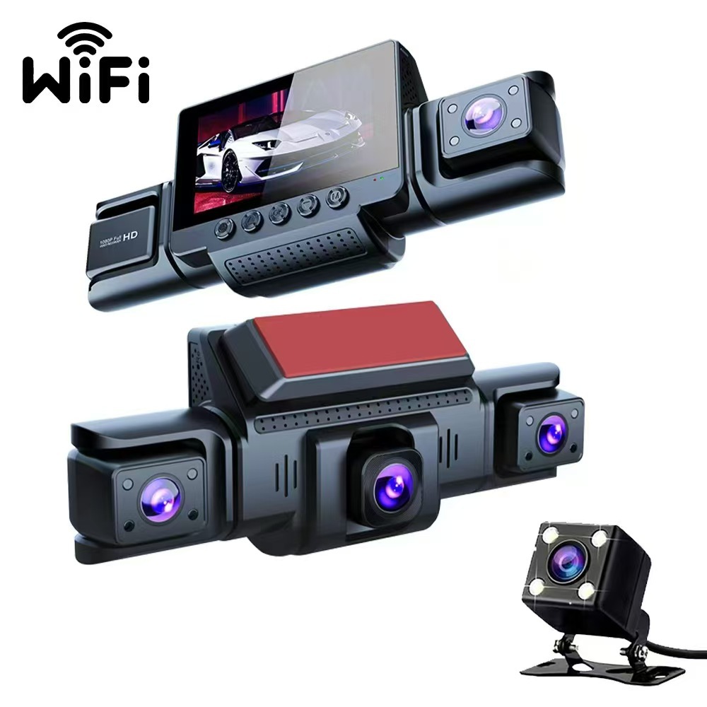 Car Dvr Starlight Night Vision Rearview Mirror Hd Driving Recorder Front and Rear Cross-Border Factory Wholesale