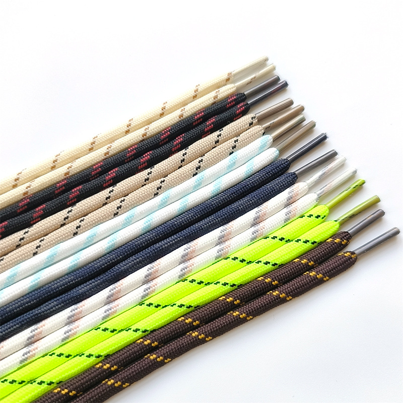 Factory direct color shoelace dot pattern solid encryption tooling shoes shoe rope diameter 5MM martin boots hiking shoes