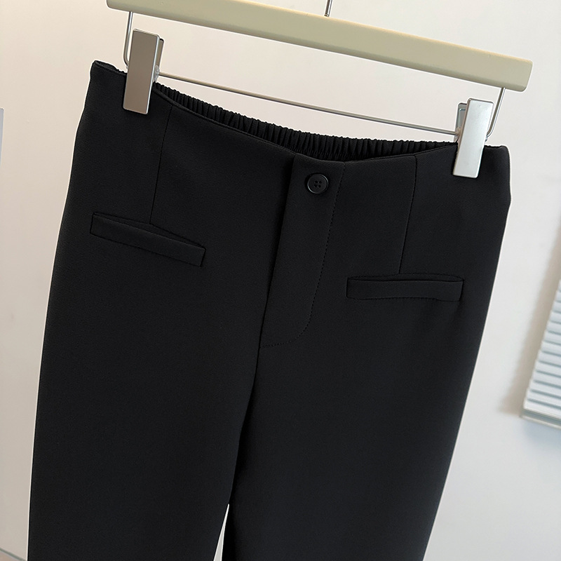 Early Spring Micro-pants Women's Plus Size Micro-suit Casual Pants New High Waist Slimming Narrow Flare Pants