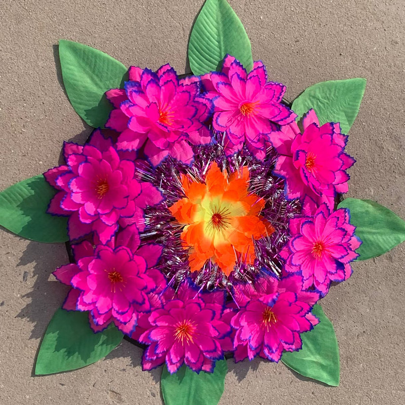 Оптовая пластиковая венок острый Лотос 50 см симуляция искусственного цветка большой венок для могилы предков на праздник Цинмин жертвенные принадлежности