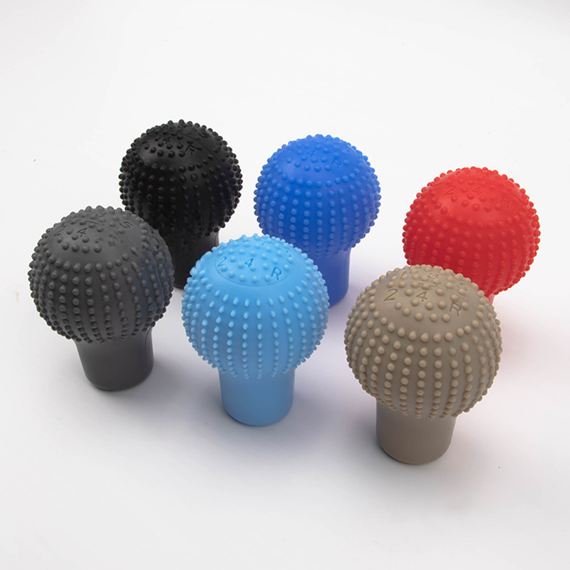 Car Silicone Gear Sleeve Round Gear Handle Sleeve Oval Manual Massage Gear Head Protective Sleeve Car Handbrake Sleeve