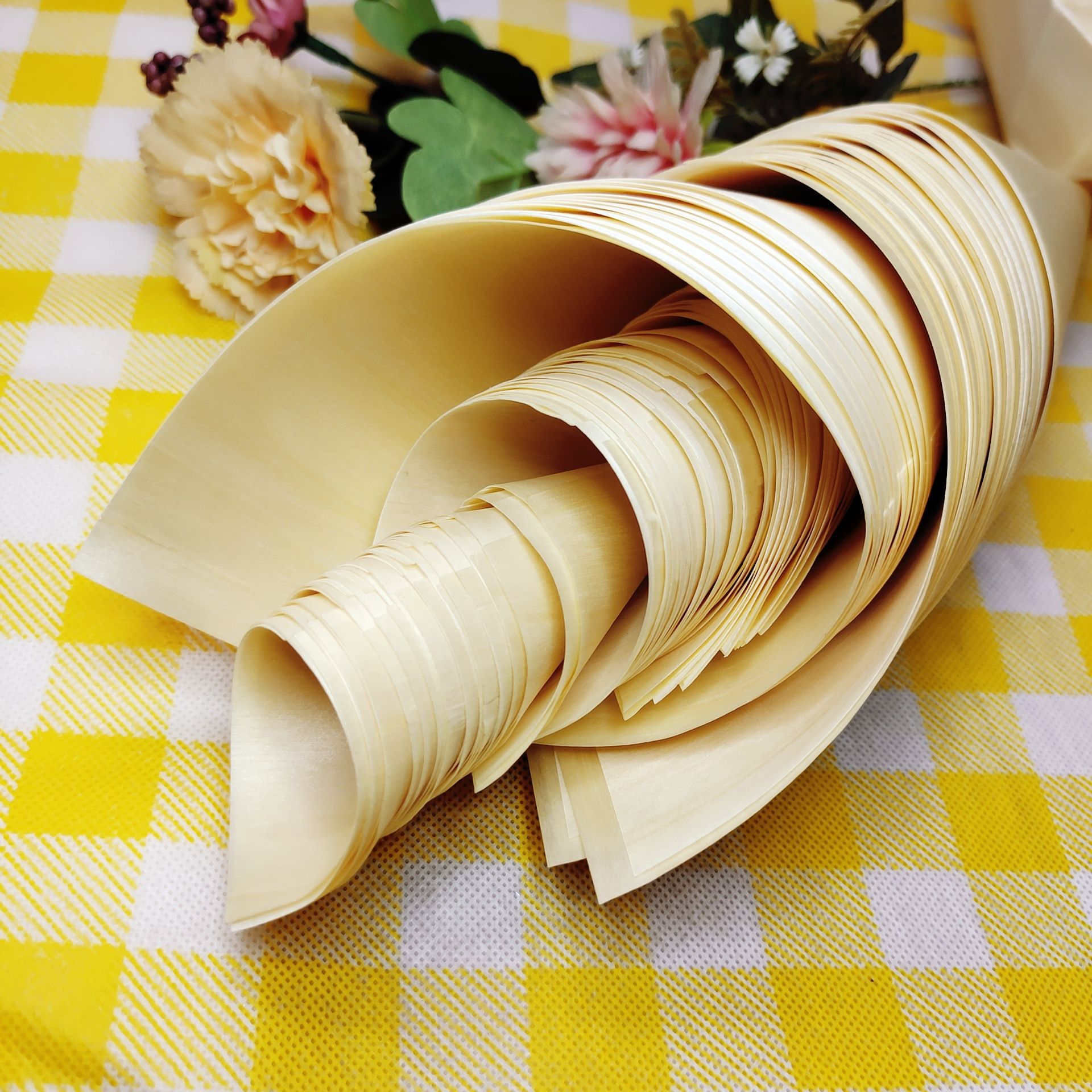 Factory Supply Disposable Wooden Roll Wooden Egg Roll Container Corn Cup Wooden Ice Cream Bucket
