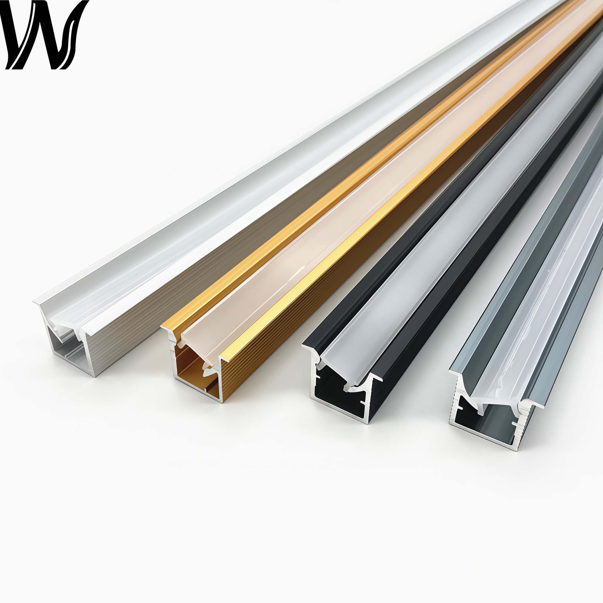 45 Degree Oblique Light-Emitting Line Light U-Shaped Embedded Light Slot Cabinet Light Aluminum Slot Led Sensor Light with Aluminum Alloy Card Slot