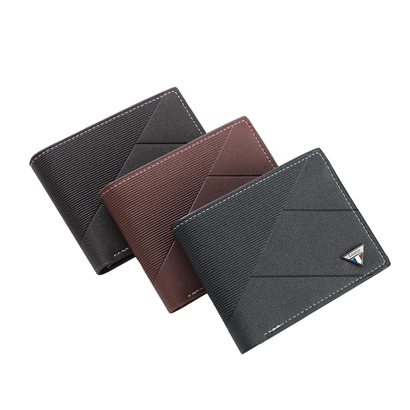 2024 Men's Wallet Short Fashion Trend Casual Card Holder Zipper Driver's License Wallet Large Capacity Portable Wallet
