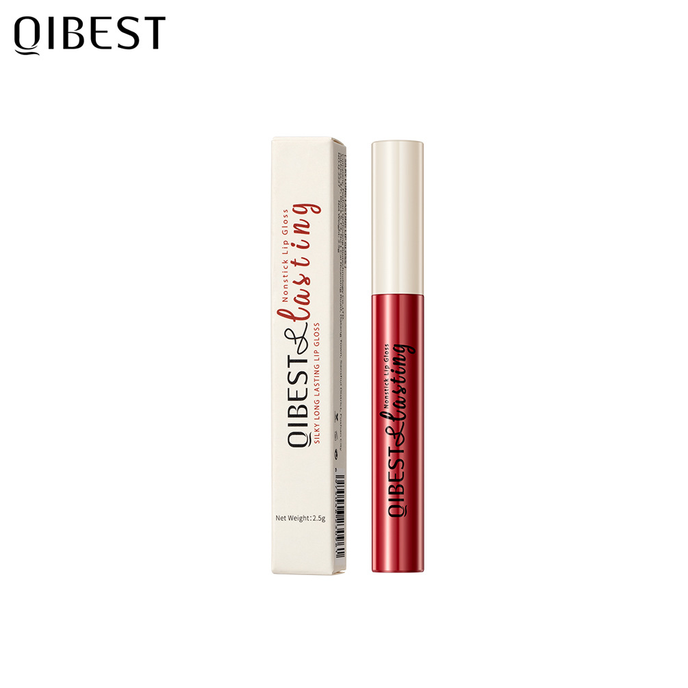 Qibest Non-Stick Lip Glaze Matte Matte Liquid Lipstick Non-Fading Lip Gloss Cross-Border European and American Wholesale