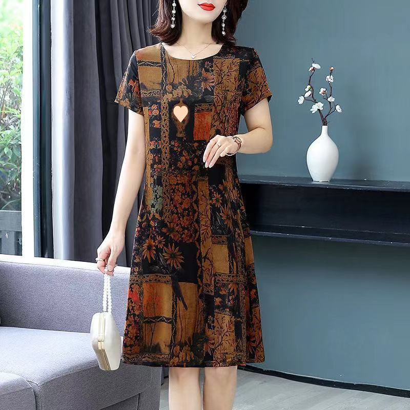 Paper Pattern Women's Clothing Middle-Aged and Elderly Elegant Slimming Look 594 Mid-Length Dress Clothing Cutting Sample Drawings