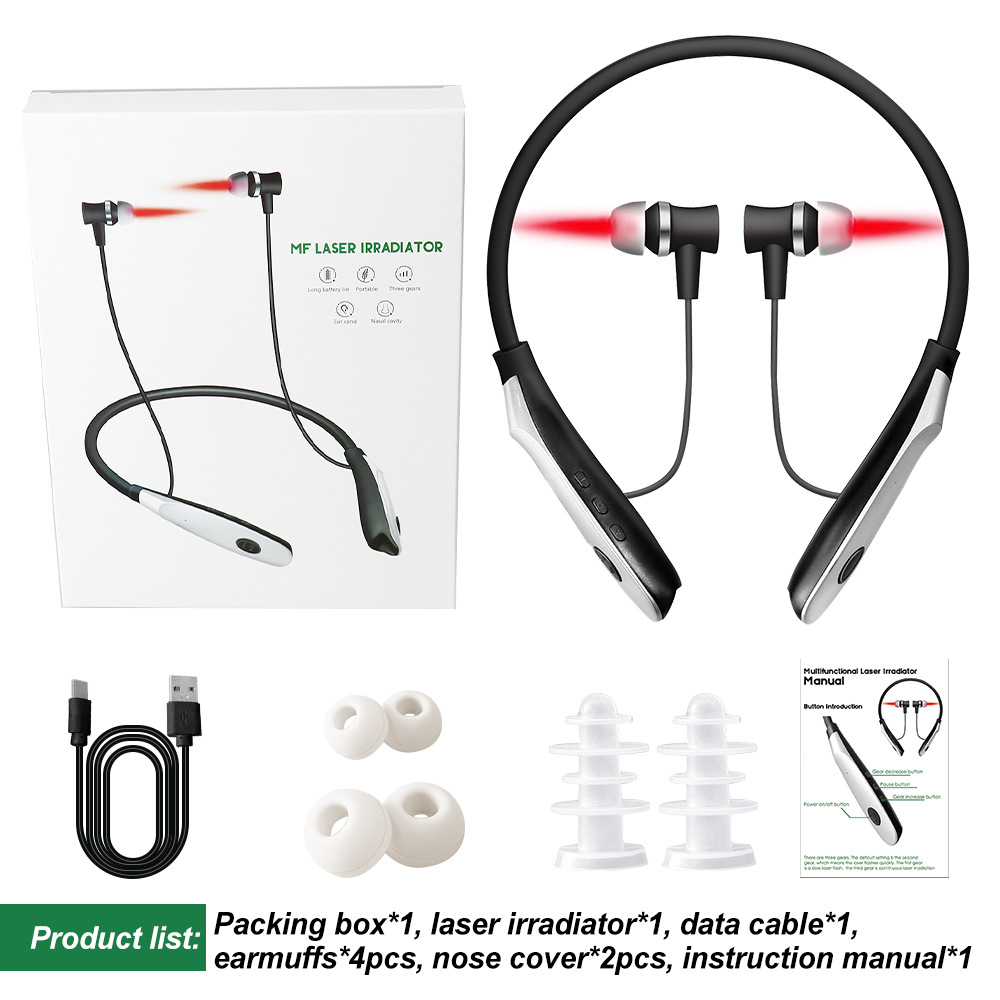 Cross-Border Specially Designed for Hanging Neck Ear Canal Laser Irradiation Device 650Nm Rechargeable Nano Light Wave Laser Ear Irradiation