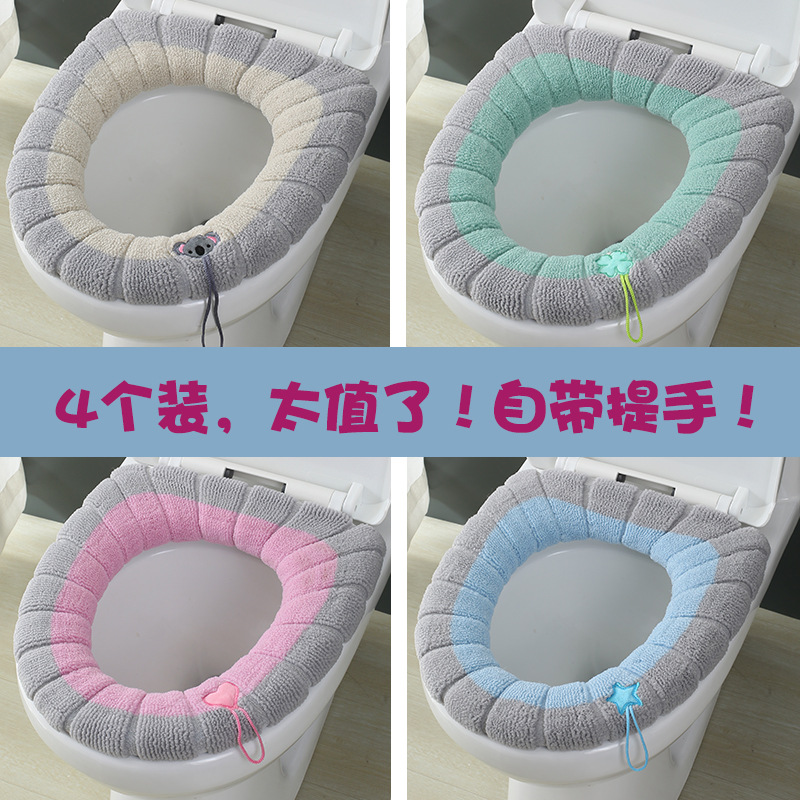 Туалетная накладка зимняя теплая универсальная мультяшная накладка, плюшевая washable накладка, утолщенная водонепроницаемая накладка