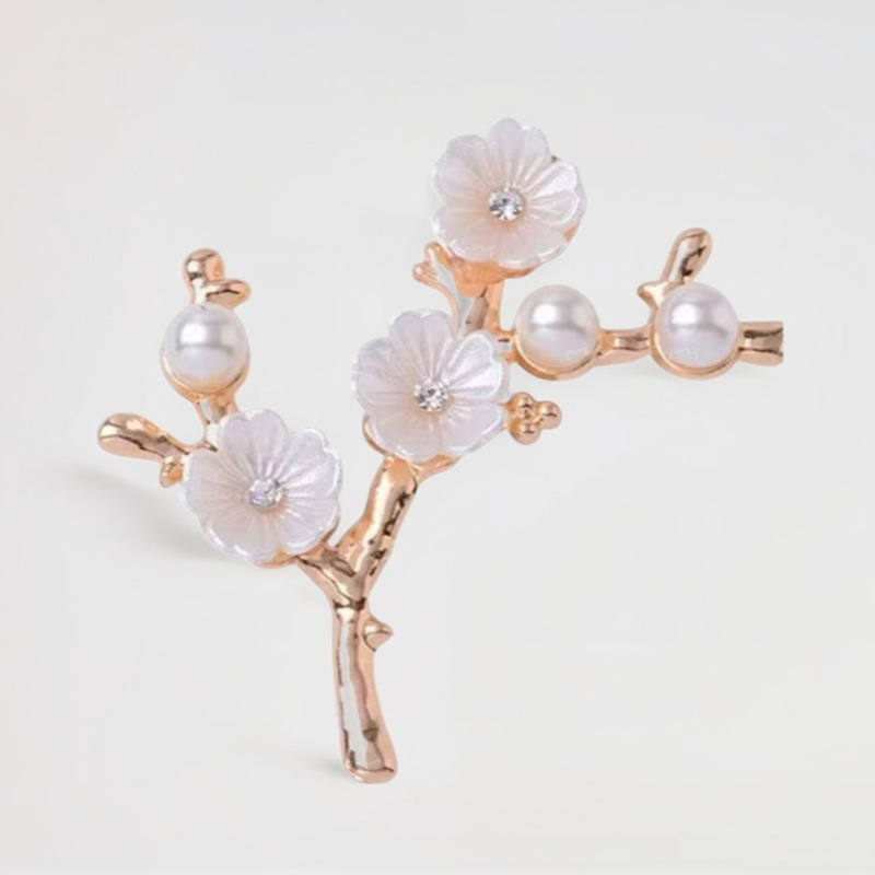 Manufacturer's New Antique Plum Blossom Branch Electroplated Diamond-Set Pearl Flower DIY Handmade Jewelry Accessories Wholesale