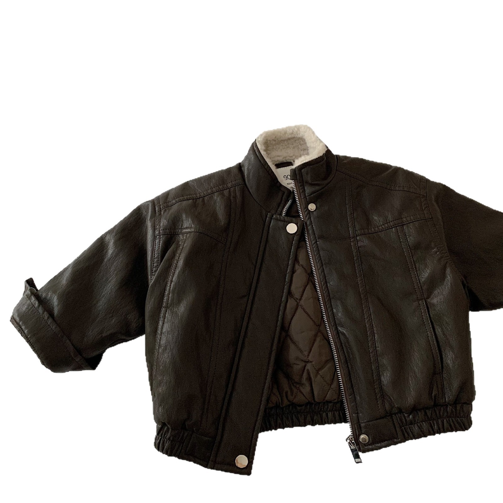 Maibao Children's Thickened Leather Jacket 2025 Winter New Style Boys and Girls Stylish Padded Coat for Young Children Winter Clothing Wholesale