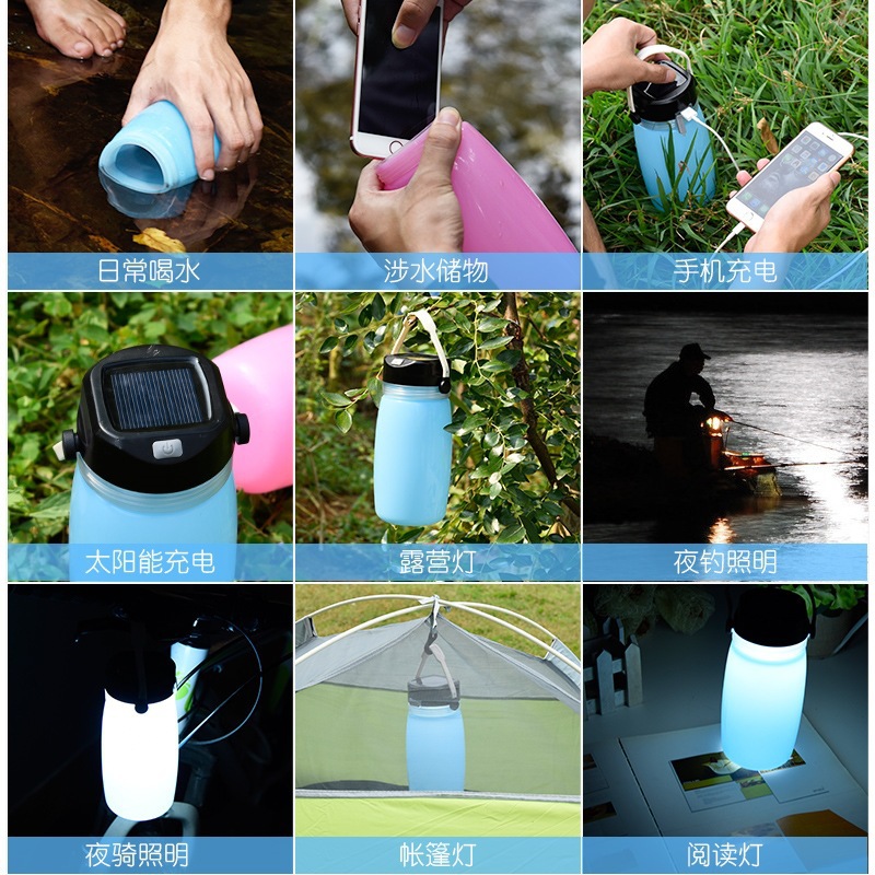 Kettle Solar Cup Tea Cup Outdoor Camping Tent Luminous Creative Luminous New Charging Other Pillar Style