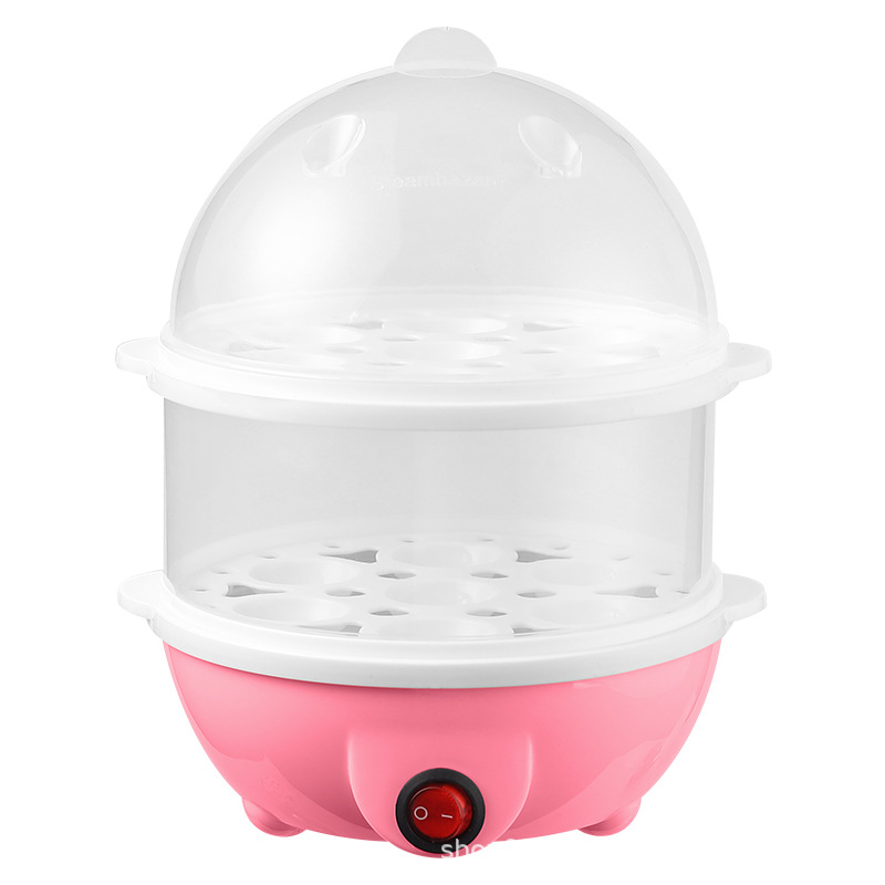 Factory Direct Supply Breakfast Mini Egg Cooker Double-Layer Egg Steamer Kitchen Household Breakfast Machine Plug-In Hot Milk Machine Gift