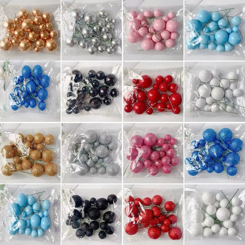 Прямые продажи от производителя, украшения для тортов, золотые и серебряные шары, блестящие украшения для дня рождения