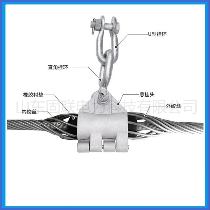Large-Span Pre-Twisted Wire Type High-Drop Optical Cable Suspension Clamp Adss/Opgw Optical Cable Straight Line Fittings K
